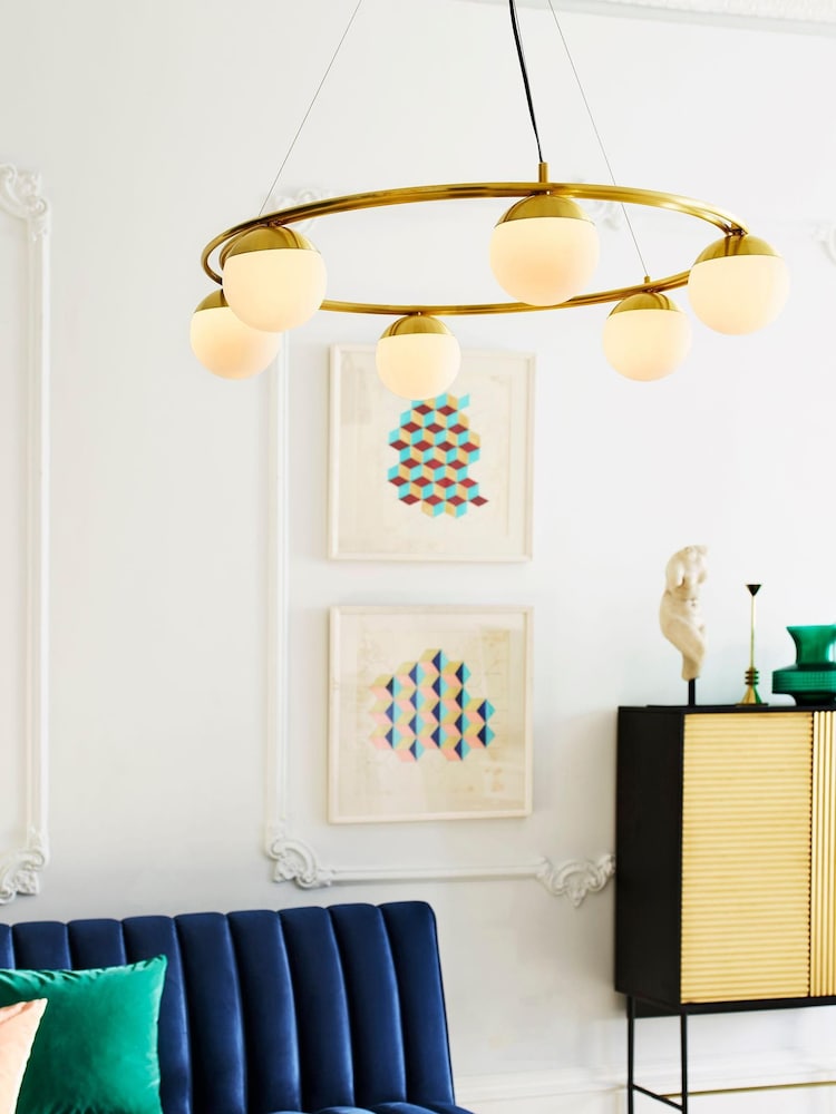 Swoon Brass Wright 6 Light Pendant Ceiling Light - Image 1 of 5