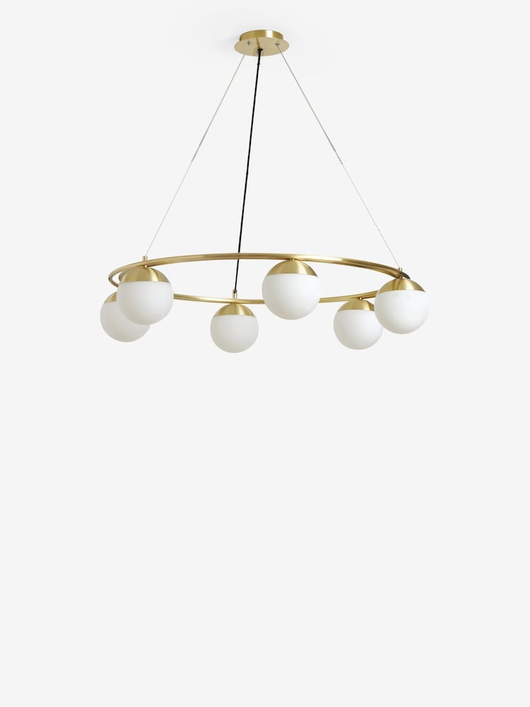 Swoon Brass Wright 6 Light Pendant Ceiling Light - Image 2 of 5