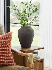 Black Carved Texture Ceramic Vase - Image 1 of 3