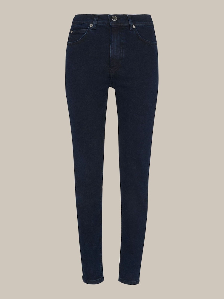 Whistles Blue Sculptured Skinny Jeans - Image 4 of 4