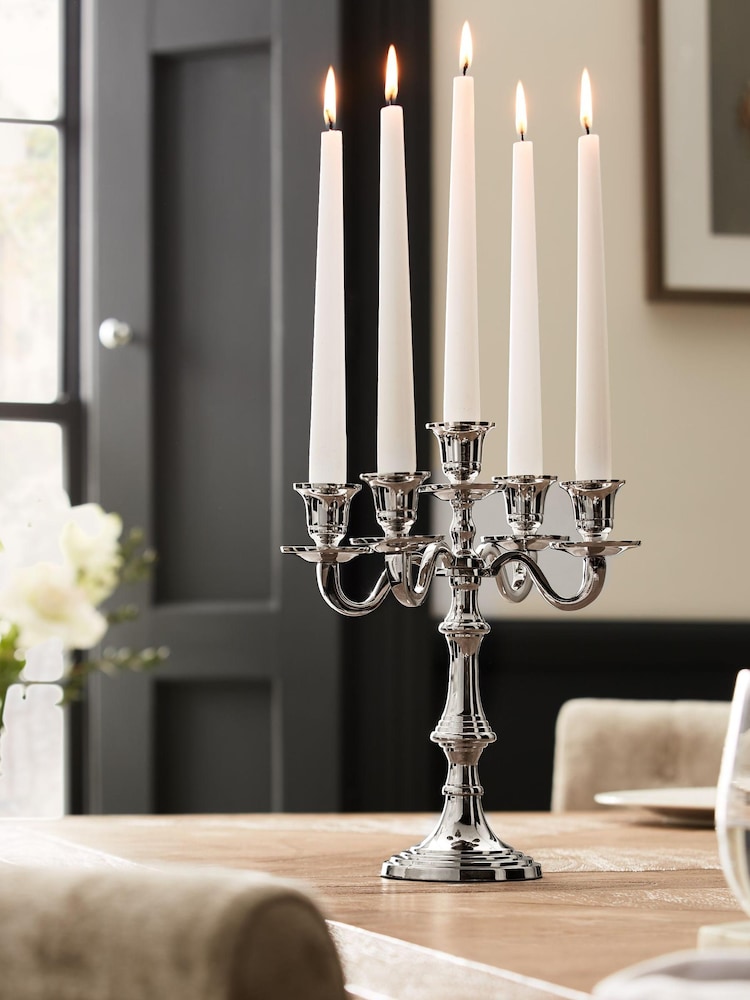 Laura Ashley Silver Candelabra Candlesticks - Image 1 of 5