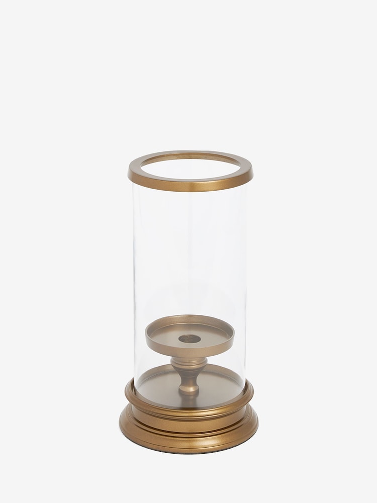 Laura Ashley Glass/Silver Glass And Silver Cylinder Hurricane Lamp - Image 3 of 4
