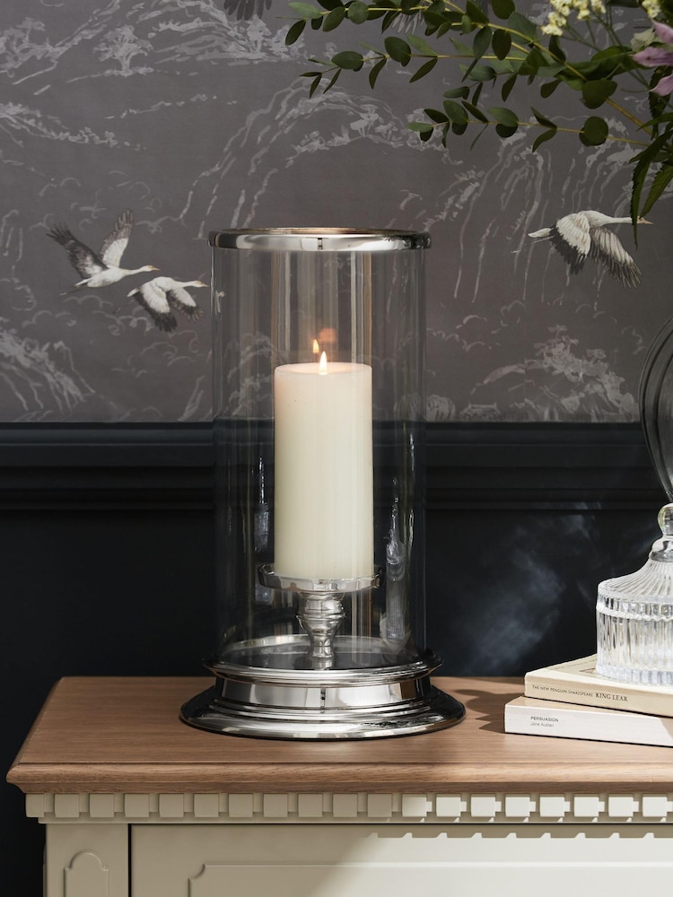 Laura Ashley Silver Glass and Silver Hurricane - Image 1 of 4