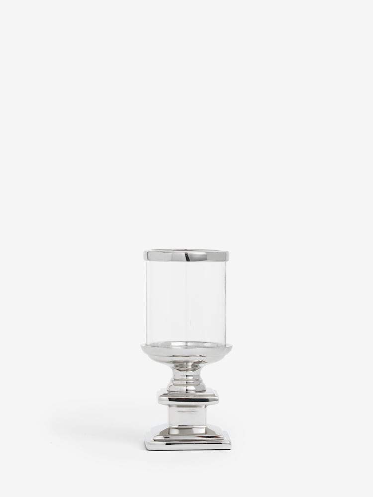 Laura Ashley Silver Glass and Silver Hurricane - Image 4 of 4
