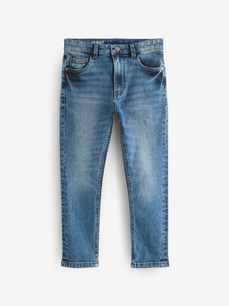 Blue Acid Wash Skinny Fit Stretch Jeans (3-17yrs) - Image 1 of 4