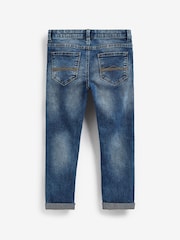 Blue Acid Wash Tapered Loose Fit Cotton Rich Stretch Jeans (3-17yrs) - Image 2 of 3