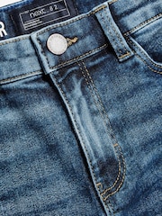 Blue Acid Wash Tapered Loose Fit Cotton Rich Stretch Jeans (3-17yrs) - Image 3 of 3