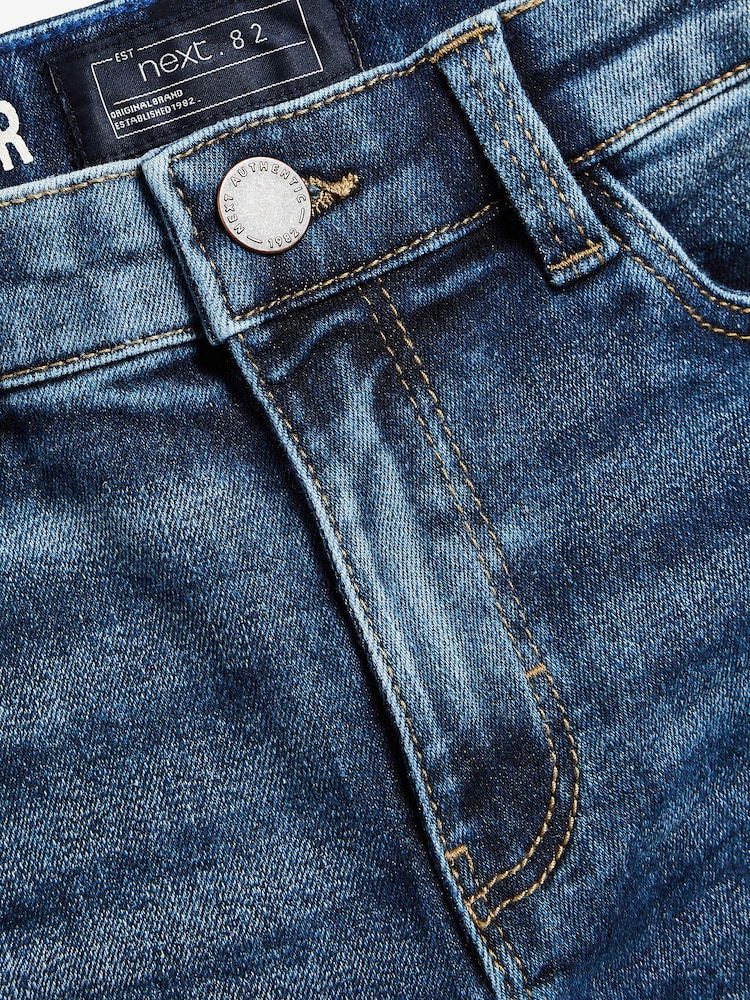 Blue Acid Wash Tapered Loose Fit Cotton Rich Stretch Jeans (3-17yrs) - Image 3 of 3