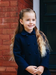 Trotters London Blue Wool Classic Coat - Image 2 of 6