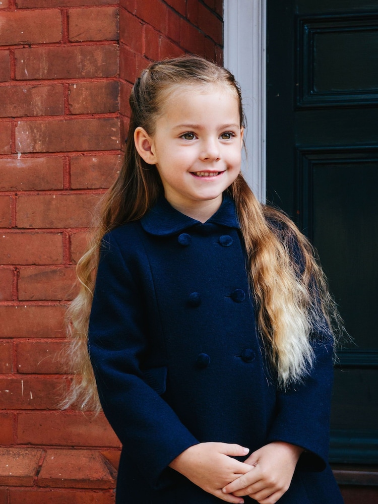 Trotters London Blue Wool Classic Coat - Image 2 of 6