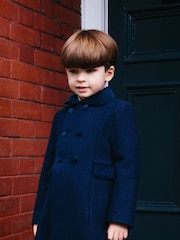 Trotters London Blue Wool Classic Coat - Image 5 of 6
