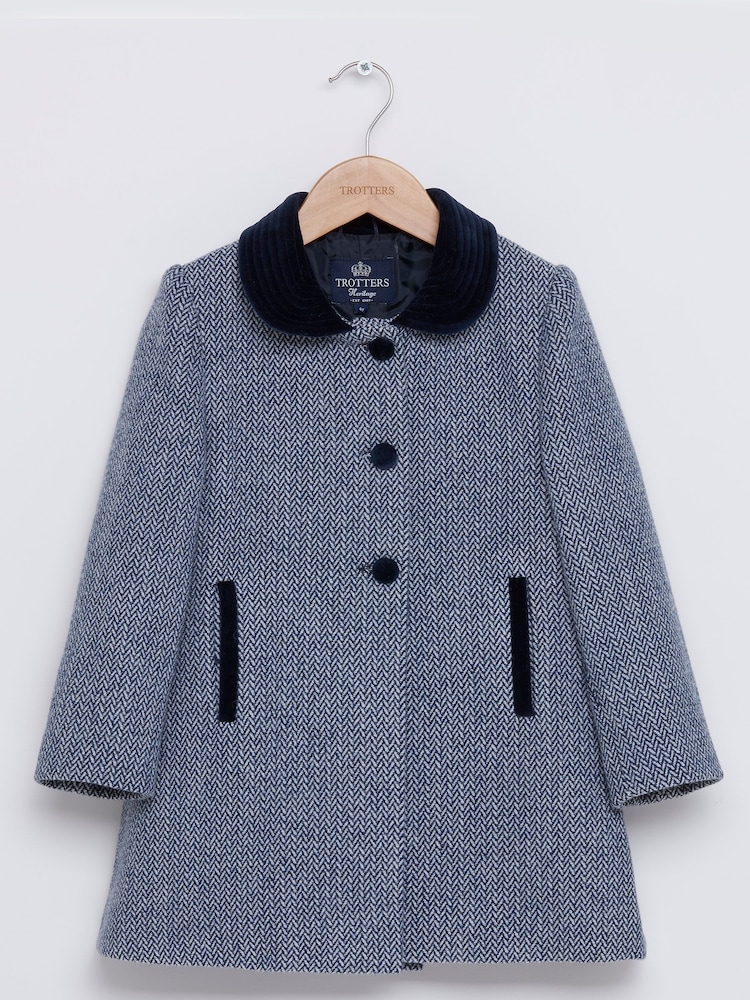 Trotters London Blue Matilda Swing Coat - Image 2 of 3 Trotters London Blue Matilda Swing Coat - Image 2 of 3