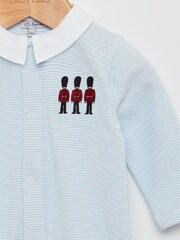Trotters London Blue Stripe Hugo Sleepsuit - Image 4 of 4