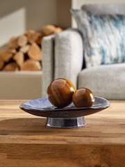 Blue Ceramic Organic Decorative Bowl - Image 2 of 4