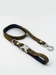 Green Hugo & Hudson Green Checked Tweed Dog Lead - Image 2 of 4