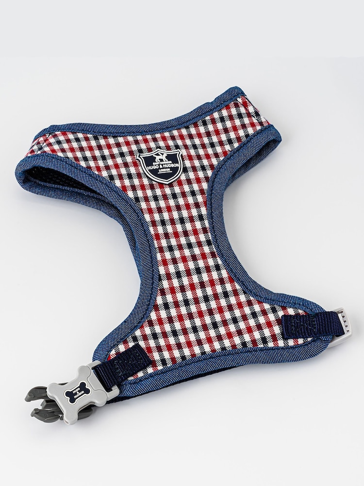 Blue Hugo & Hudson Blue Checked Dog Harness - Image 2 of 4