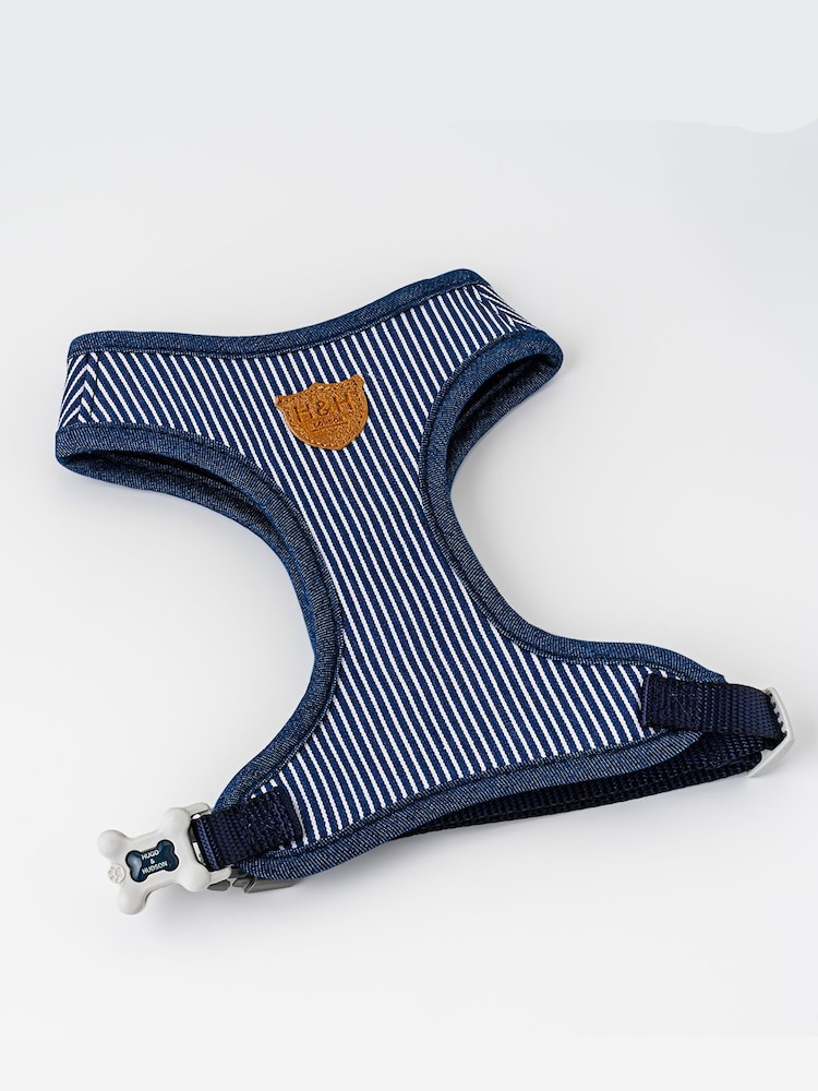 Blue Hugo & Hudson Blue Stripe Dog Harness - Image 1 of 3