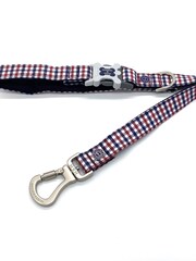 Blue Hugo & Hudson Blue Navy and Red Checked Dog Lead - Image 1 of 3