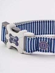 Blue Hugo & Hudson Blue Navy Stripe Dog Collar - Image 3 of 4