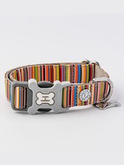 Brown Hugo & Hudson Brown Multicoloured Stripe Dog Colla - Image 2 of 4