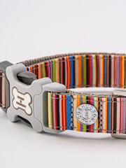 Brown Hugo & Hudson Brown Multicoloured Stripe Dog Colla - Image 3 of 4