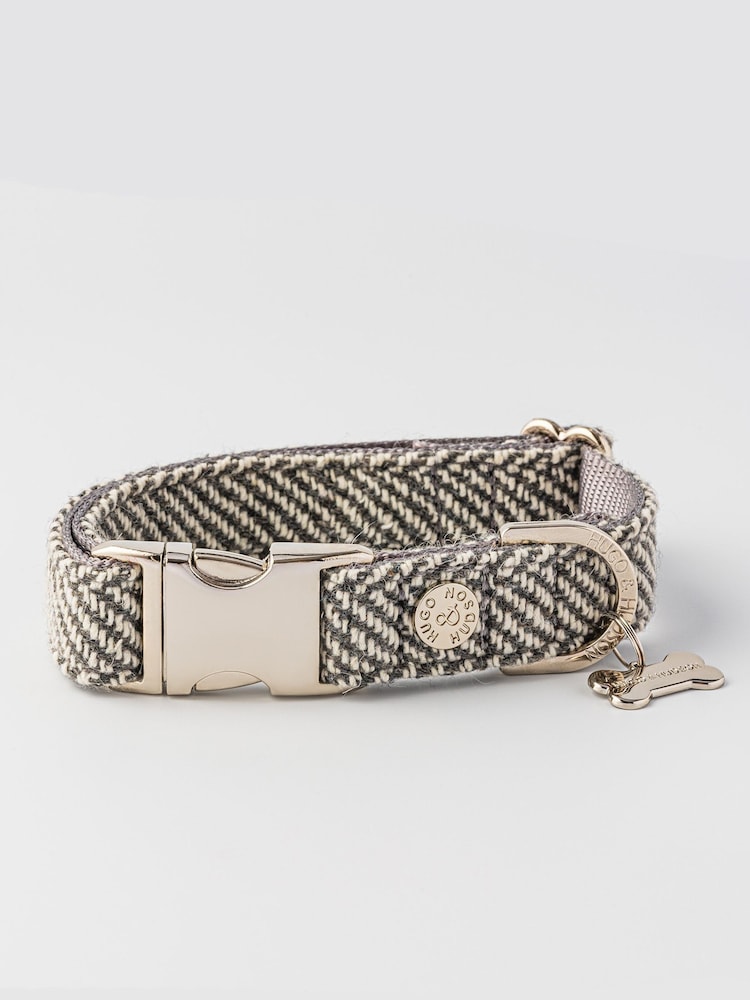 Grey Hugo & Hudson Grey Herringbone Dog Collar - Image 2 of 4