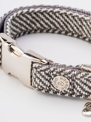 Grey Hugo & Hudson Grey Herringbone Dog Collar - Image 3 of 4