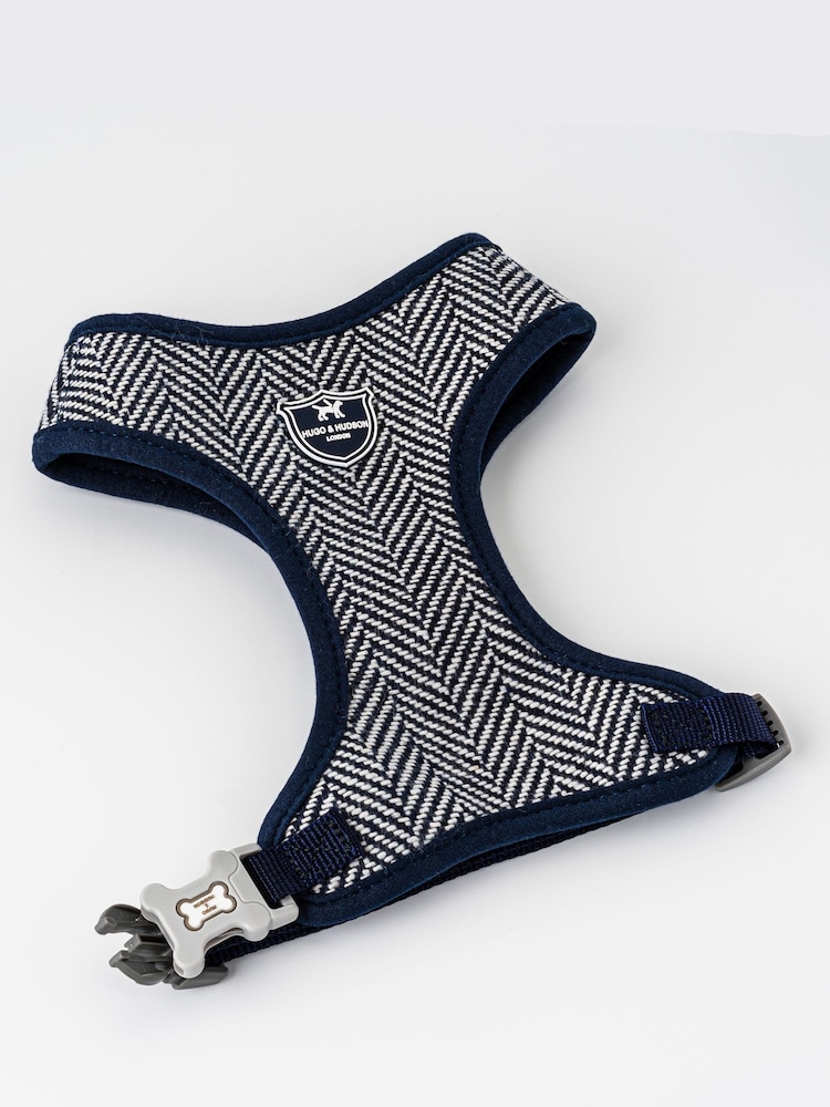 Blue Hugo & Hudson Blue Herringbone Dog Harness - Image 2 of 4