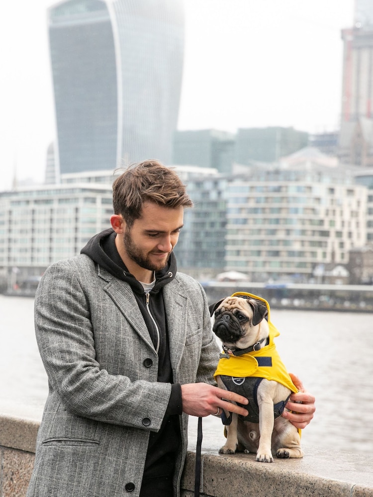 Grey Hugo & Hudson Grey Checked Herringbone Dog Collar - Image 1 of 4