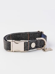 Grey Hugo & Hudson Grey Checked Herringbone Dog Collar - Image 2 of 4