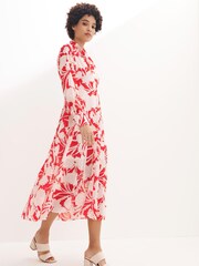 Label Collection Womens Red/White Floral Print Dress - Image 3 of 5