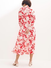 Label Collection Womens Red/White Floral Print Dress - Image 4 of 5
