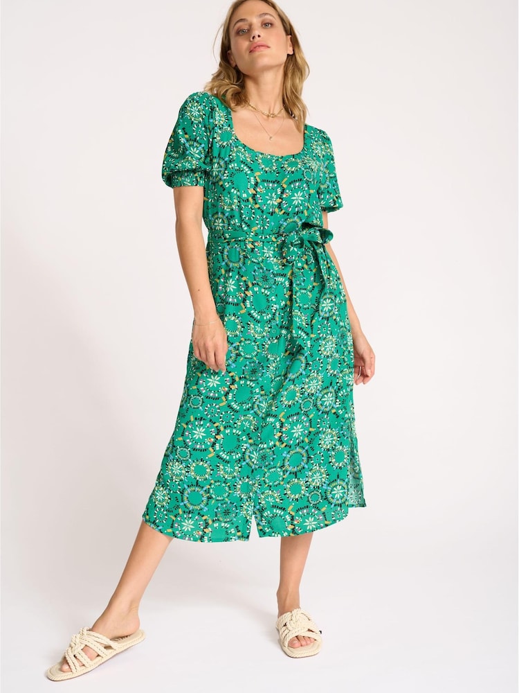 Pom Amsterdam Green Sunny World Vivid Printed Dress - Image 1 of 4