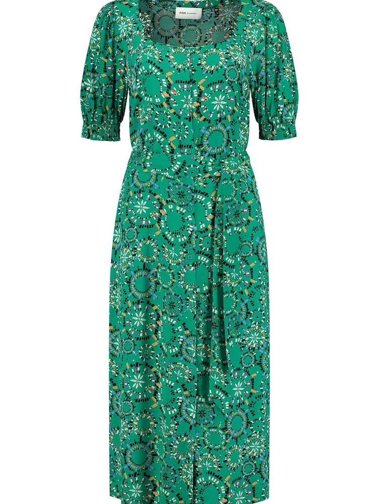 Pom Amsterdam Green Sunny World Vivid Printed Dress - Image 4 of 4