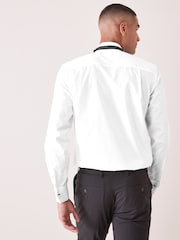 White Regular Fit Double Cuff Dress Shirt and Bow Tie Set - Image 2 of 6