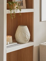 Natural Woven Look Reactive Glaze Ceramic Vase - Image 1 of 5