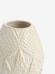 Natural Woven Look Reactive Glaze Ceramic Vase - Image 2 of 5