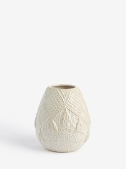 Natural Woven Look Reactive Glaze Ceramic Vase - Image 3 of 5