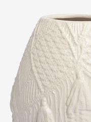 Natural Woven Look Reactive Glaze Ceramic Vase - Image 5 of 5