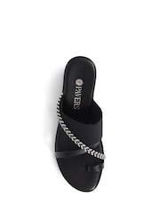 Pavers Black Smart Toe Post Sandals - Image 5 of 6