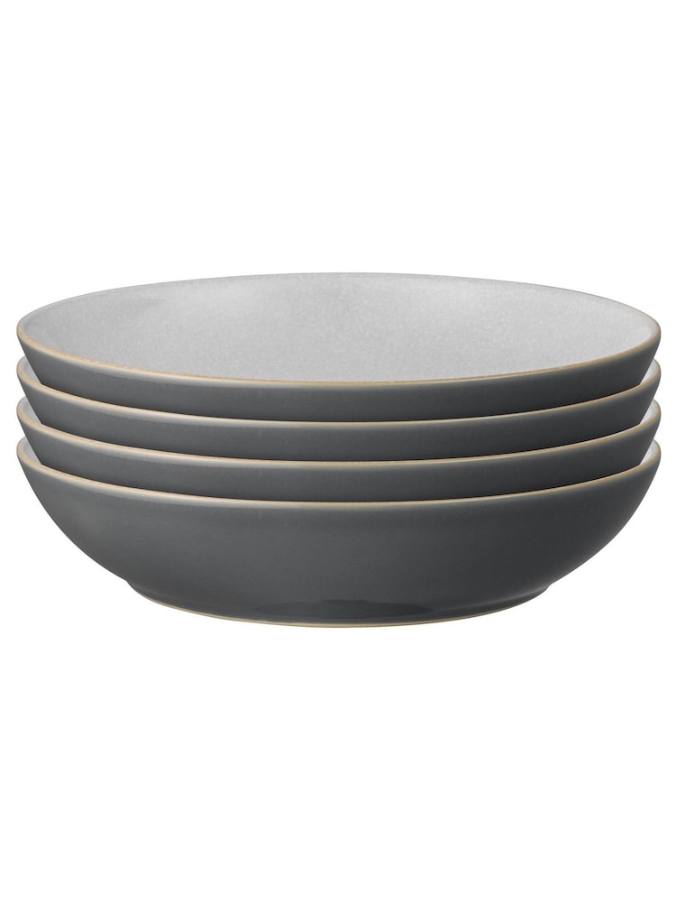 Denby 4 Piece Fossil Grey Elements Pasta Bowls Set - Image 2 of 3