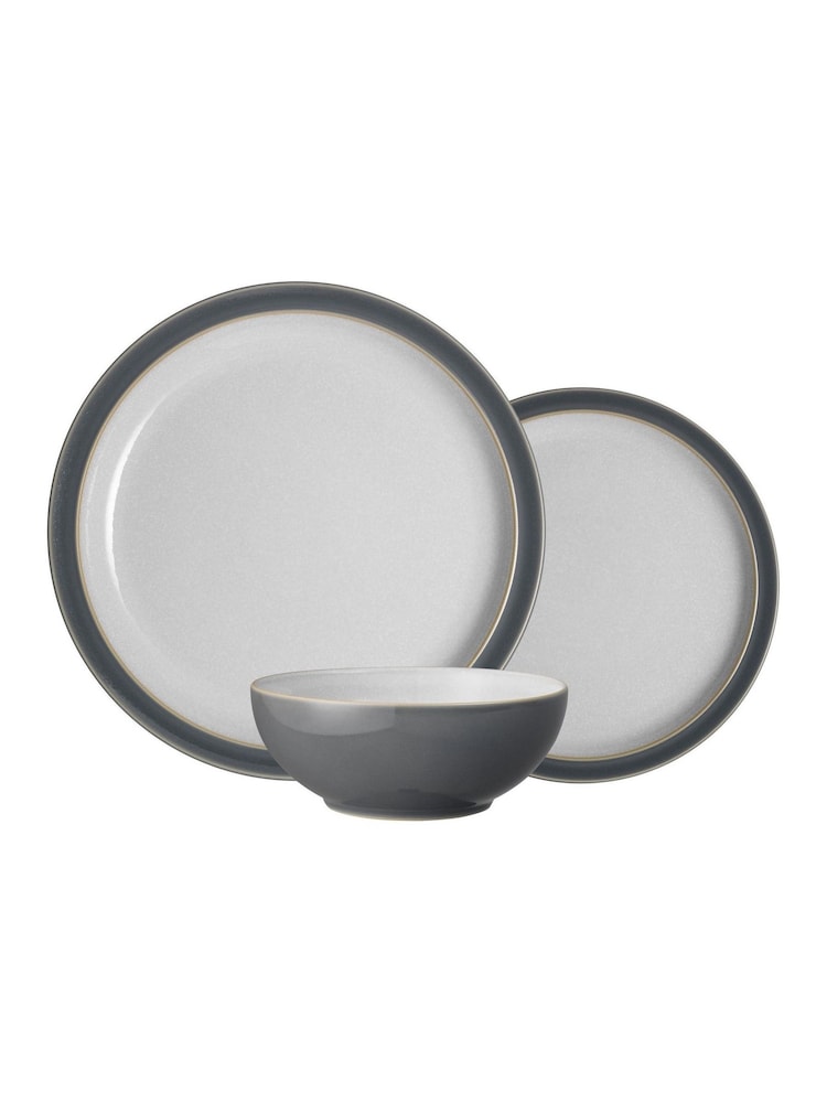 Denby 12 Piece Fossil Grey Elements Dinnerware Set - Image 2 of 2