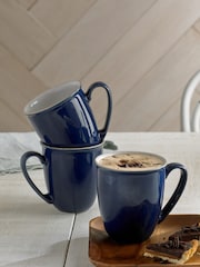 Denby 4 Piece Dark Blue Elements Coffee Mugs - Image 1 of 3