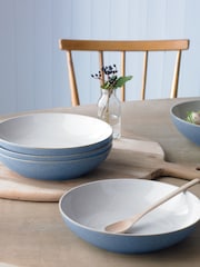 Denby 4 Piece Blue Elements Pasta Bowls Set - Image 1 of 3