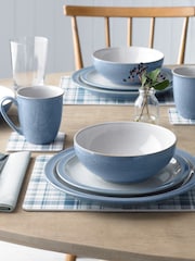 Denby 12 Piece Blue Elements Dinnerware Set - Image 1 of 4