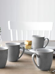 Denby Set of 4 Light Grey Elements Coffee Mugs Set - Image 1 of 4