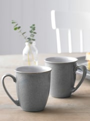 Denby Set of 4 Light Grey Elements Coffee Mugs Set - Image 2 of 4