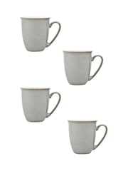 Denby Set of 4 Light Grey Elements Coffee Mugs Set - Image 4 of 4