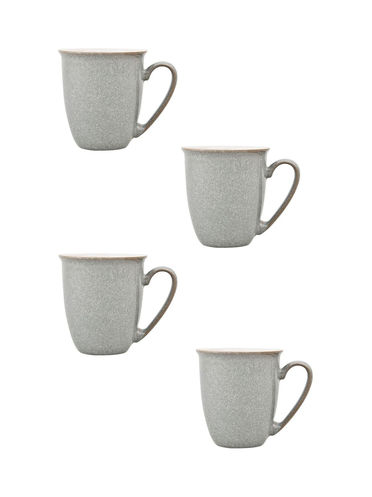 Denby Set of 4 Light Grey Elements Coffee Mugs Set - Image 4 of 4
