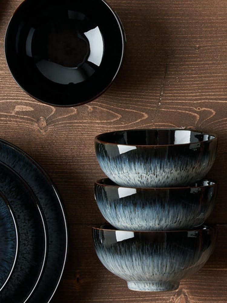 Denby Set of 4 Grey Halo Rice Bowls - Image 1 of 5